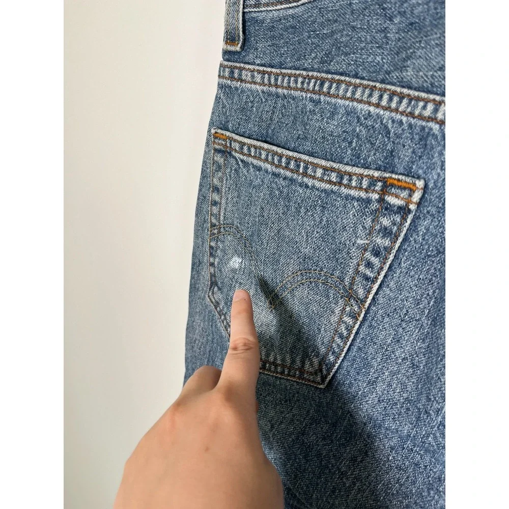 Levis 505 Womens Jean Shorts 33 Blue Y2K Baggy Jorts Cowgirl‎ Rodeo Western